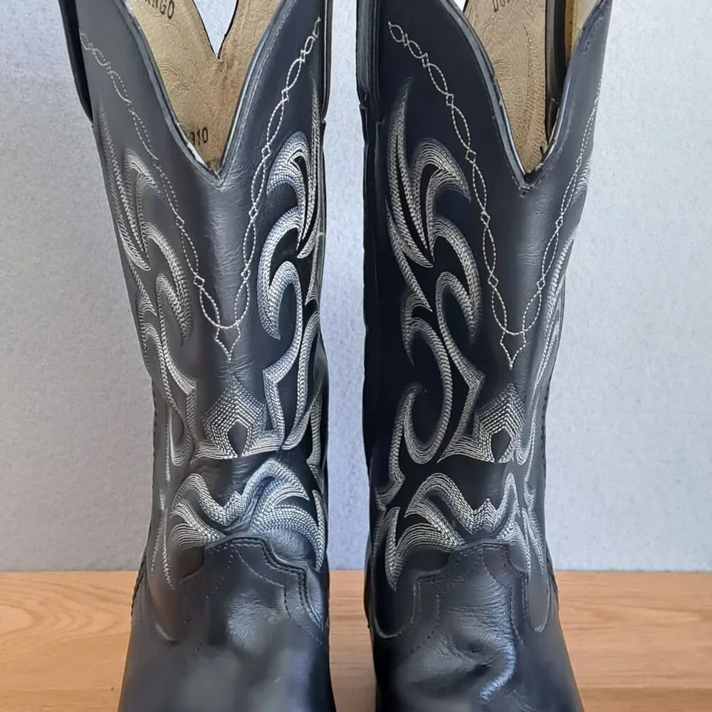 Durango Men’s 10.5 EE Extra Wide Shyloh Black Leather Embroidered Cowboy Boots